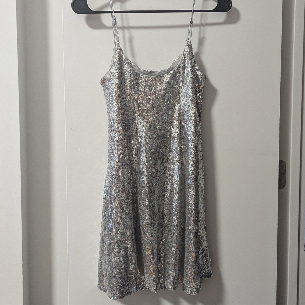 Silver Urban Outfitters Cocktail Party Dress